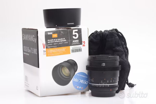 OBIETTIVO SAMYANG VDSLR 85 MM T1.5 MK 2. CANON